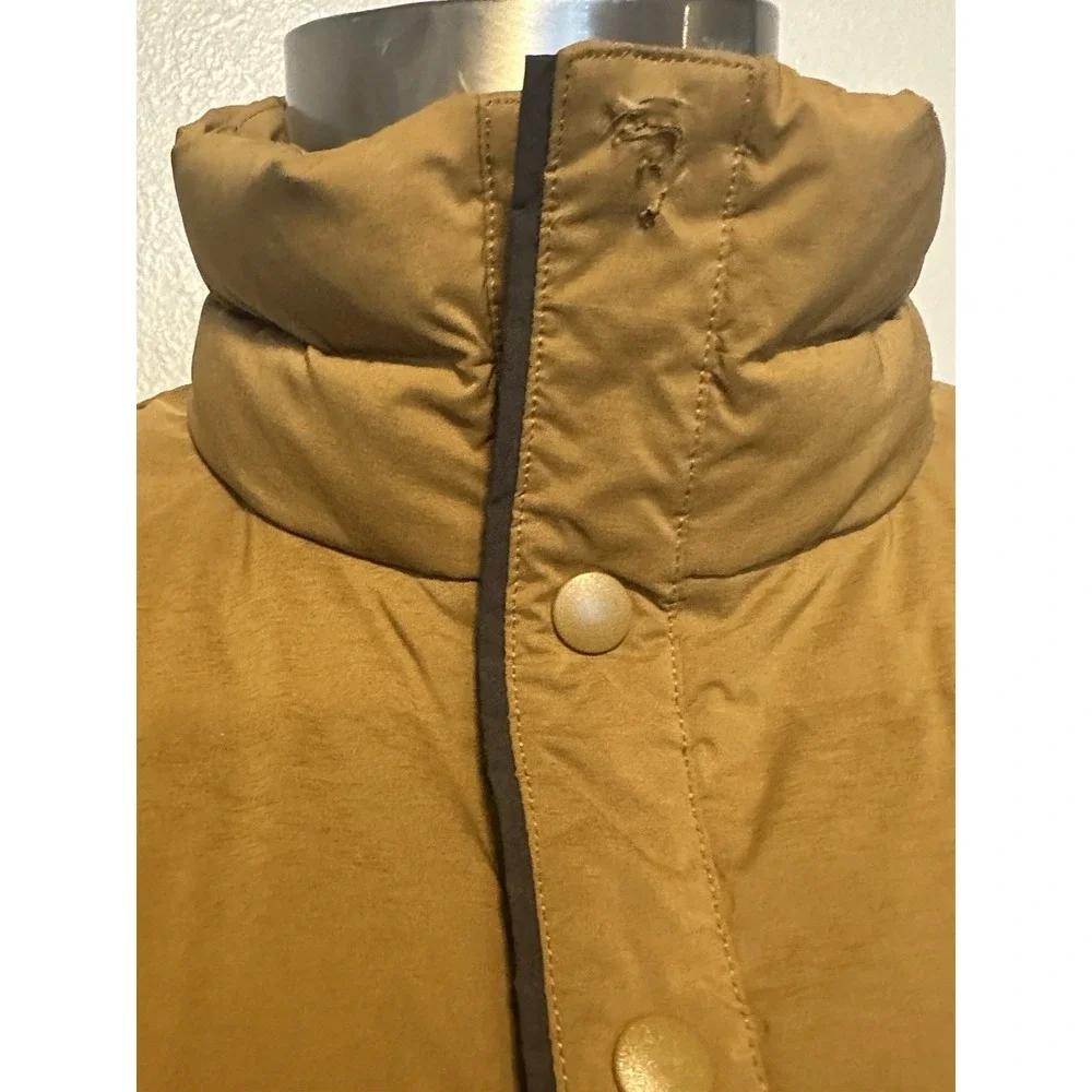 JENNI KAYNE Down Pullover Bronze Puffer Jacket sz.S Tan Anorak Snap Quilted READ - Picture 3 of 11